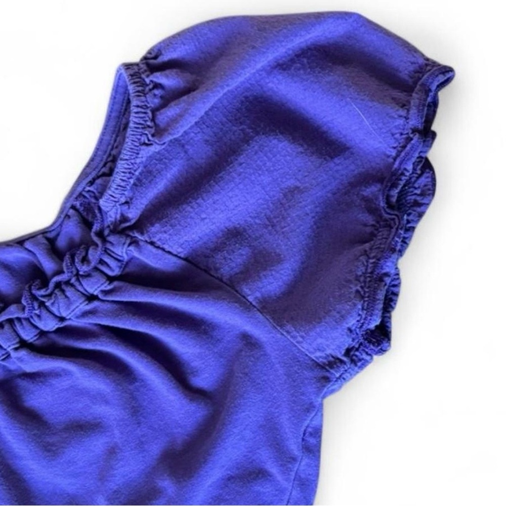 ZARA Collection Purple Ruched Peasant Top - Picture 3 of 6
